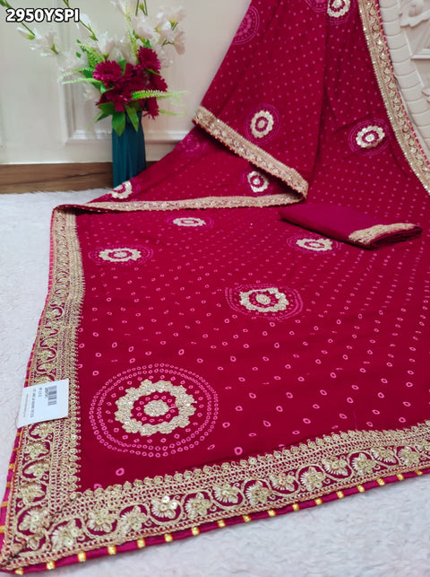 KcPc New Charming Bandhani Style Saree with Fabiana Detailing  SWA