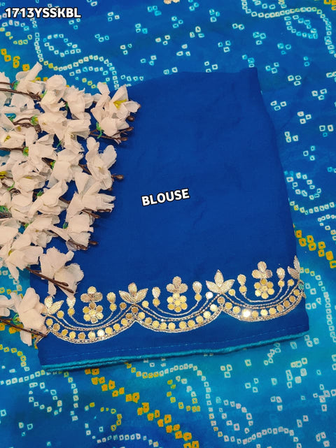 KcPc New Premium Bandhani Style Chinon Saree with Traditional Gotapatti Border  AMT