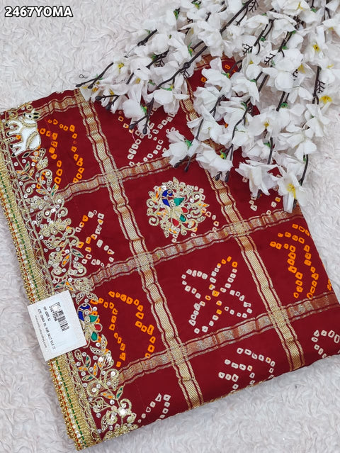 KcPc New Classic Traditional Gaji Silk Dupatta for Special Occasions  MNL