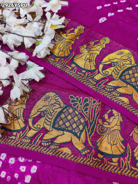 KcPc New Elegant Art Silk Bandhani Saree for Festive Wear   SUL