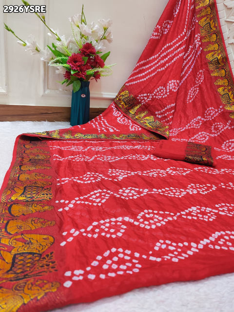 KcPc New Elegant Art Silk Bandhani Saree for Festive Wear & Mangal Path  SUL
