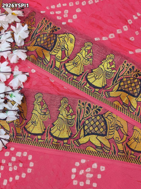 KcPc New Stylish Art Silk Bandhani Saree with Elegant Finish  SUL
