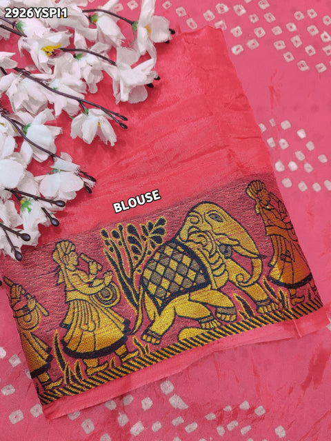 KcPc New Stylish Art Silk Bandhani Saree with Elegant Finish  SUL