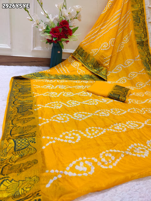 KcPc New Traditional Bandhani Style Saree in Premium Art Silk  SUL