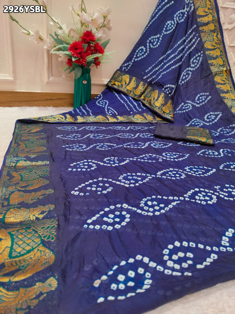 KcPc New Festive Ready Art Silk Saree with Traditional Bandhani Work  SUL
