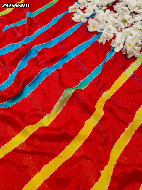 KcPc New Trendy Leheriya Pattern Saree in Soft Chiffon Fabric  SUL