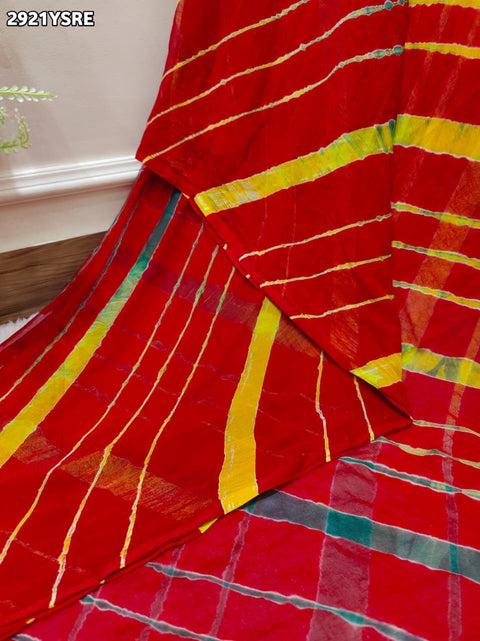 KcPc New Elegant Casual Wear Saree in Chiffon Leheriya Design  SUL