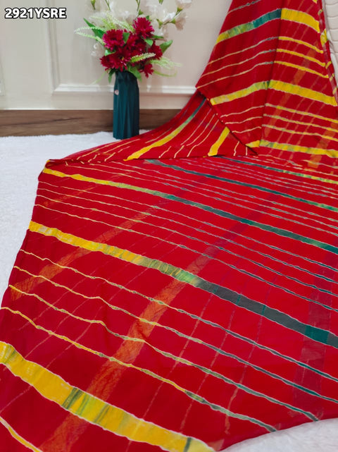 KcPc New Elegant Casual Wear Saree in Chiffon Leheriya Design  SUL
