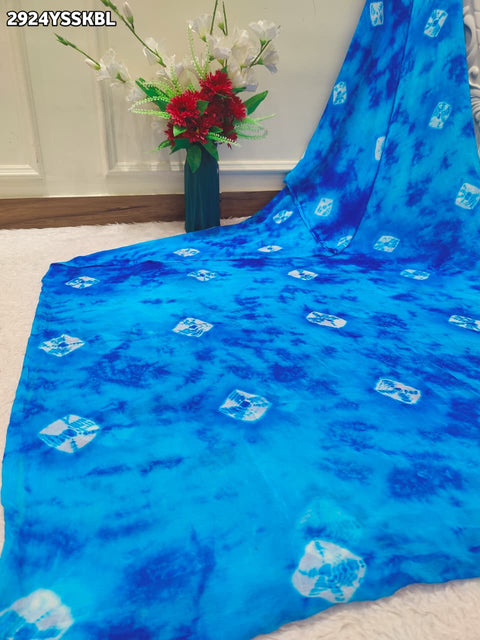 KcPc New Lightweight Chiffon Saree in Traditional Bandhej Pattern  SUL