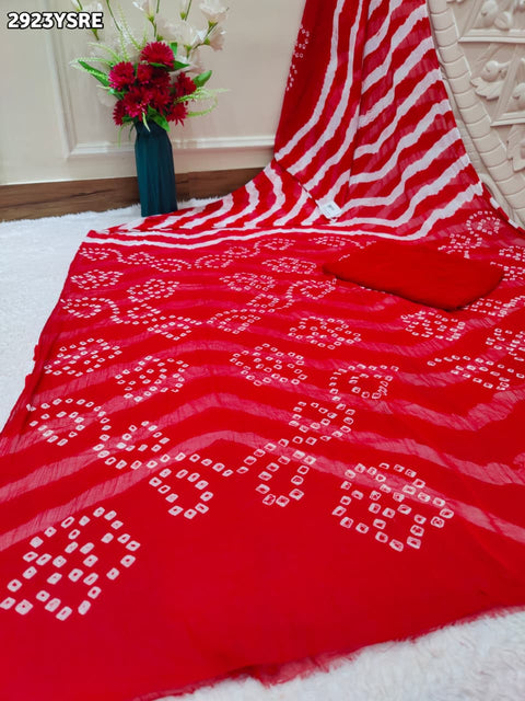 KcPc New Lightweight Chiffon Saree in Leheriya Design Casual Wear  SUL