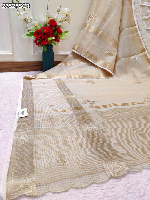 KcPc New Elegant Kota Doriya Special Saree with Gota Patti Embellishment  AMT