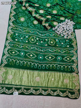 By Bandhani Saree With Traditional Wear 