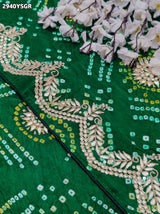 By Bandhani Saree With Traditional Wear 