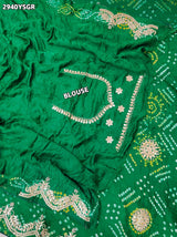 By Bandhani Saree With Traditional Wear 
