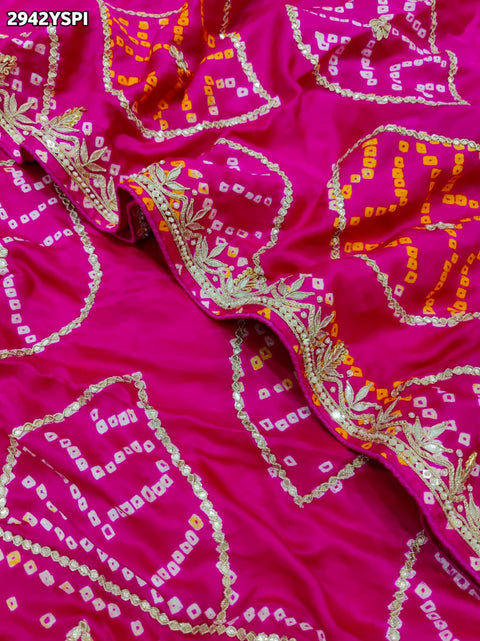 KcPc New Traditional Gaji Silk Saree with Gota Patti Embellishment   PRF