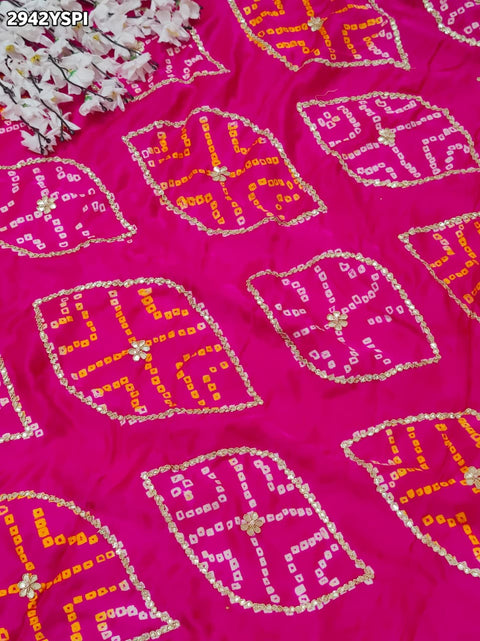 KcPc New Traditional Gaji Silk Saree with Gota Patti Embellishment   PRF