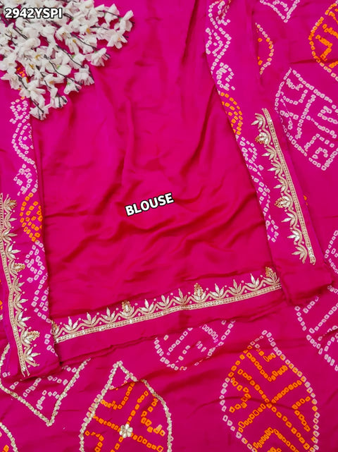 KcPc New Traditional Gaji Silk Saree with Gota Patti Embellishment   PRF