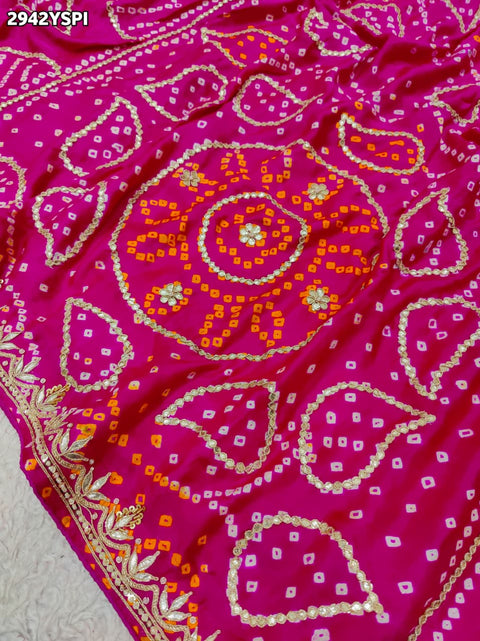 KcPc New Traditional Gaji Silk Saree with Gota Patti Embellishment   PRF