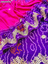 By Bandhani Saree With Traditional Wear 