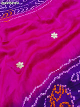 By Bandhani Saree With Traditional Wear 