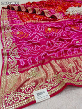 By Bandhani Saree With Traditional Wear 