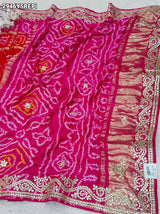 By Bandhani Saree With Traditional Wear 
