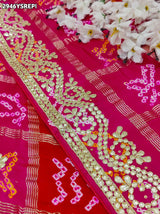 By Bandhani Saree With Traditional Wear 