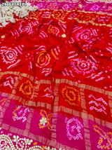 By Bandhani Saree With Traditional Wear 