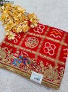 By New Traditional Gaji Silk Bandhani Pila Chunri with Zardozi Work