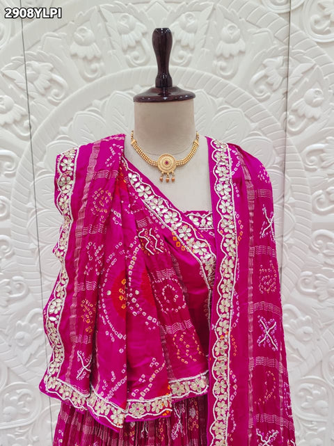 KcPc New Designer Gaji Silk Lehenga Featuring Traditional Bandhani Patterns and Elegant Gotapatti Detailing  SFS