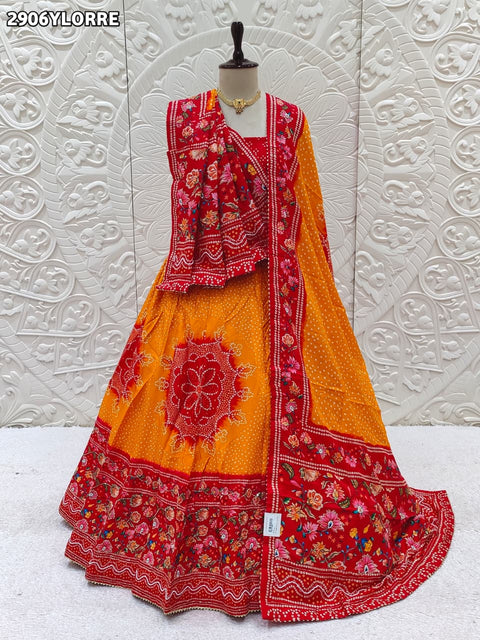 KcPc New Beautiful Printed Crepe Silk Lehenga for Traditional Occasions   SFS