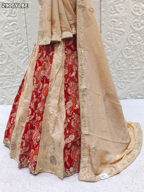 KcPc New Premium Chinon Silk Bridal Lehenga with Zardozi & Cutdana Embellishment   KSF