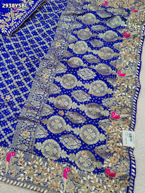 KcPc New Pure Khaddi Georgette Saree with Handcrafted Gota Patti Work    BTU