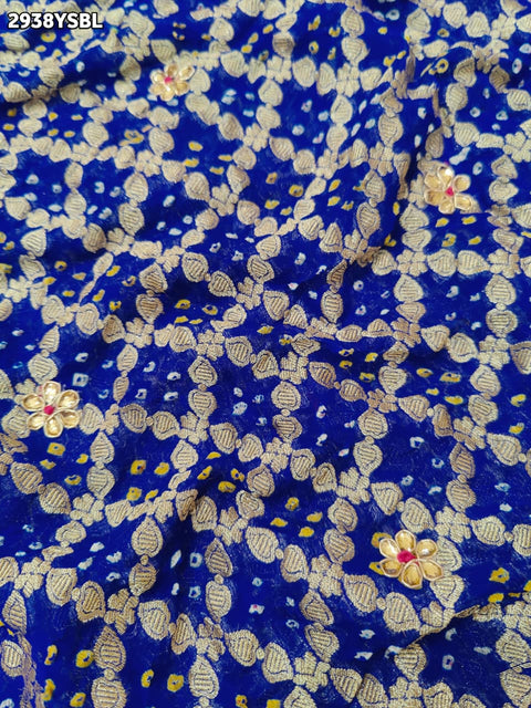 KcPc New Pure Khaddi Georgette Saree with Handcrafted Gota Patti Work    BTU