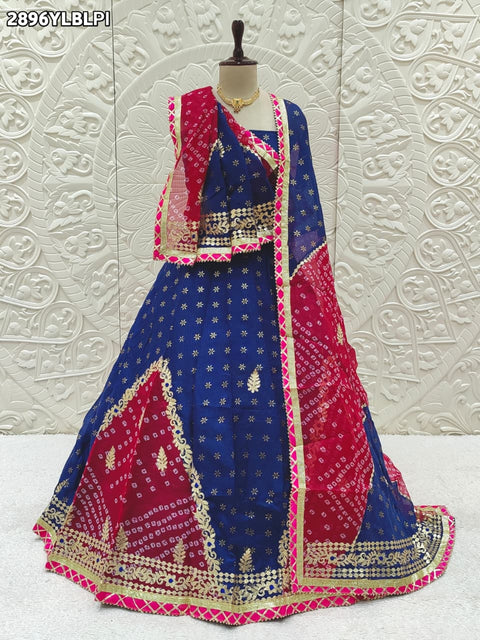 KcPc New Classic Kota Doria Lehenga with Traditional Bandhani & Gota Patti Work   SSB