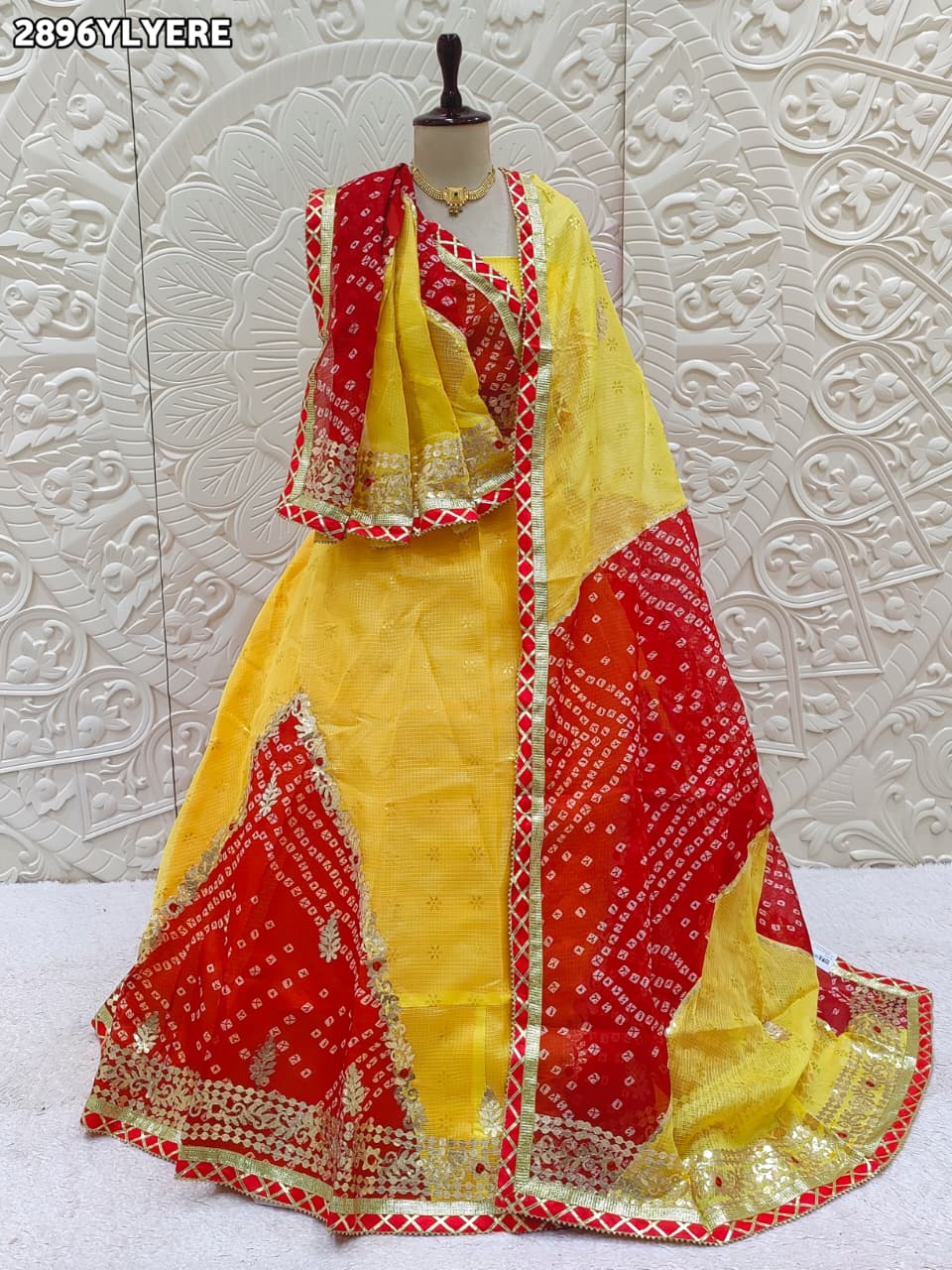 By Bandhani Lehenga With Traditional Wear
