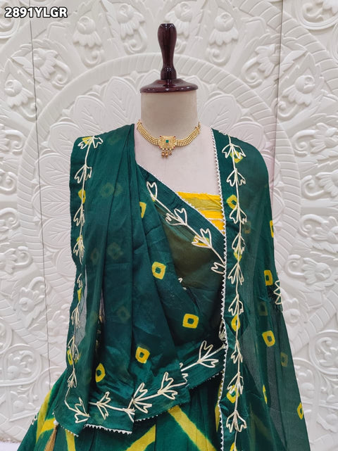 KcPc New Premium Leheriya Lehenga in Flowing Chinon with Handcrafted Gota Work  SSB