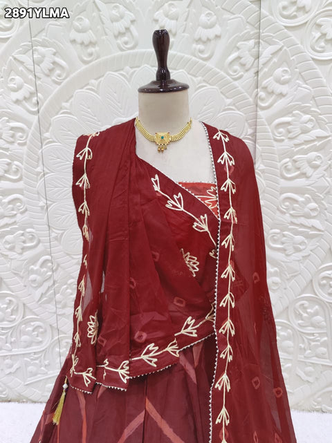 KcPc New Designer Leheriya Chinon Lehenga Festive Chic & Traditional Elegance  SSB