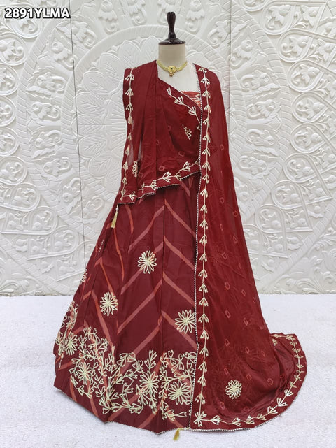 KcPc New Designer Leheriya Chinon Lehenga Festive Chic & Traditional Elegance  SSB