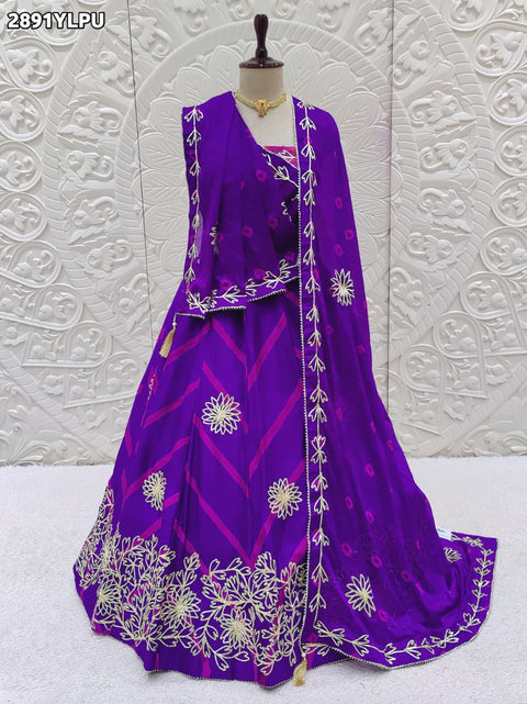 KcPc New Elegant Festive Chinon Lehenga with Handcrafted Gota Patti Detailing  SSB