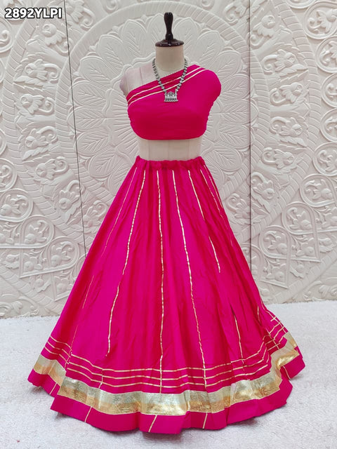 KcPc New Royal Traditional Lehenga in Cotton Silk with Gota Touch   SSB