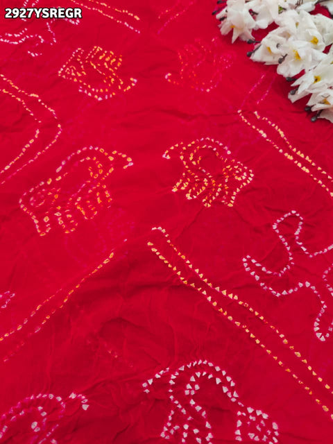 KcPc Trendy Chiffon Saree with Festive Bandhani Pattern Saree SUL