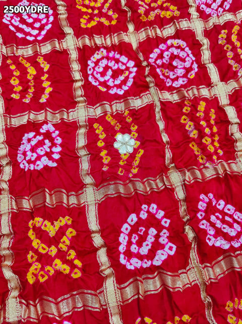 KcPc New Gaji Silk Dupatta Bandhani Style with Beautiful Gota Patti Work AMT