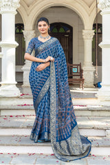 By Ajrakh Saree With Festive Wear