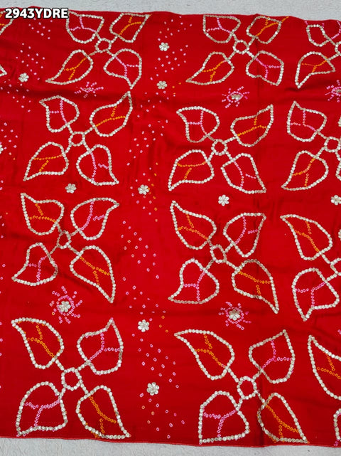 KcPc New Gaji Silk Bandhani Style Dupatta with Gota Patti Embellishment Royal Elegance  PRF