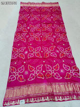 KcPc New Premium Bandhani Dupatta in Gaji Silk Handcrafted Gota Patti Random LatkanAmt