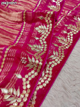 KcPc New Premium Bandhani Dupatta in Gaji Silk Handcrafted Gota Patti Random LatkanAmt