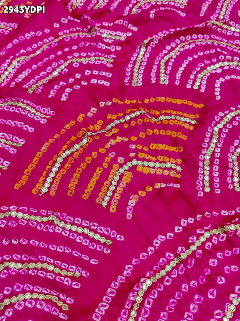 KcPc New Traditional Gaji Silk Bandhani Dupatta with Gota Patti Work For Bridal Looks  PRF