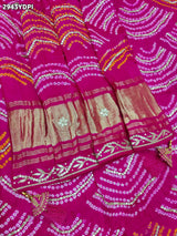 KcPc New Traditional Gaji Silk Bandhani Dupatta with Gota Patti Work For Bridal LooksPRF
