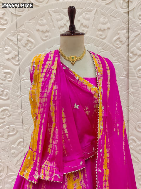 KcPc New Premium Shibori Style Lehenga in Chinon Silk with Intricate Cutdana Embellishment  GSM